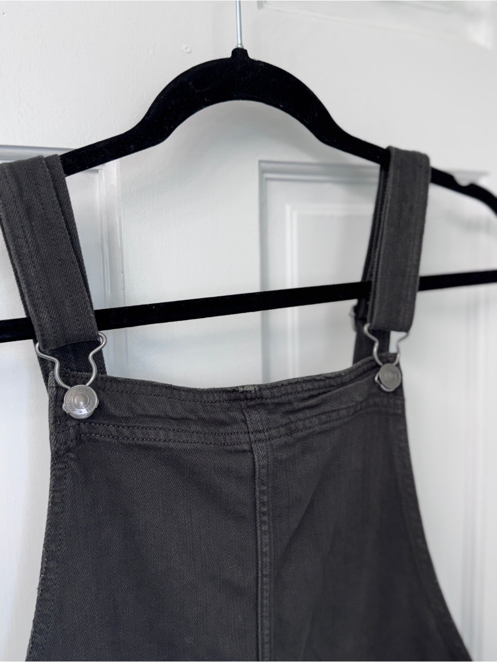 Aerie Charcoal Gray Denim Overalls 100% Cotton Medium - Picture 6 of 10